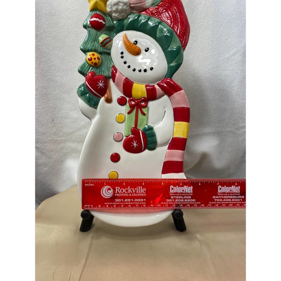 Fitz and Floyd Christmas/Holiday Elongated Tray. "Snowflake and Jake". 2009. - Picture 6 of 12